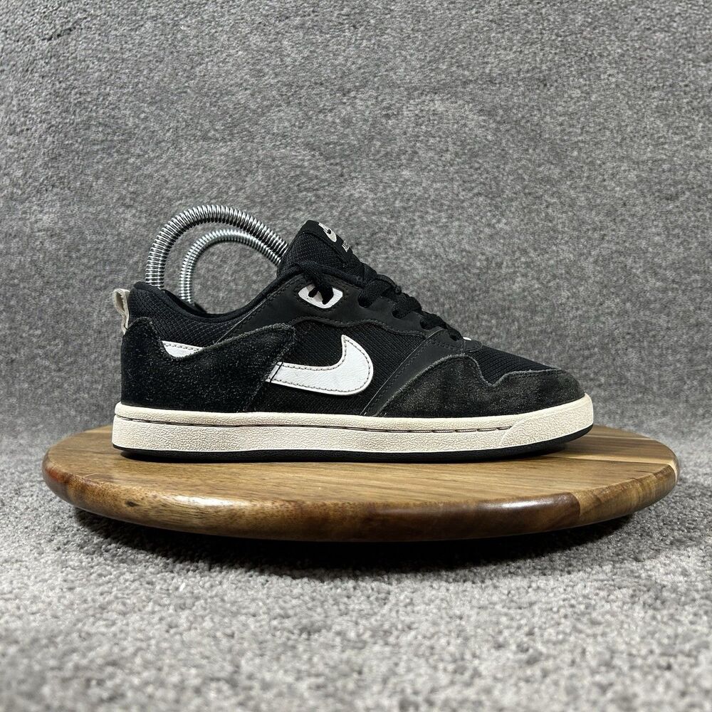 Nike SB Alleyoop GS CJ0883-001 Boys Sz 5Y Black Suede Athletic Skate Shoes Used